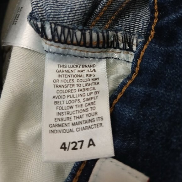 Lucky Brand Jeans 27 4 Ava Raw Hem Blue Denim Stretch - Picture 11 of 12